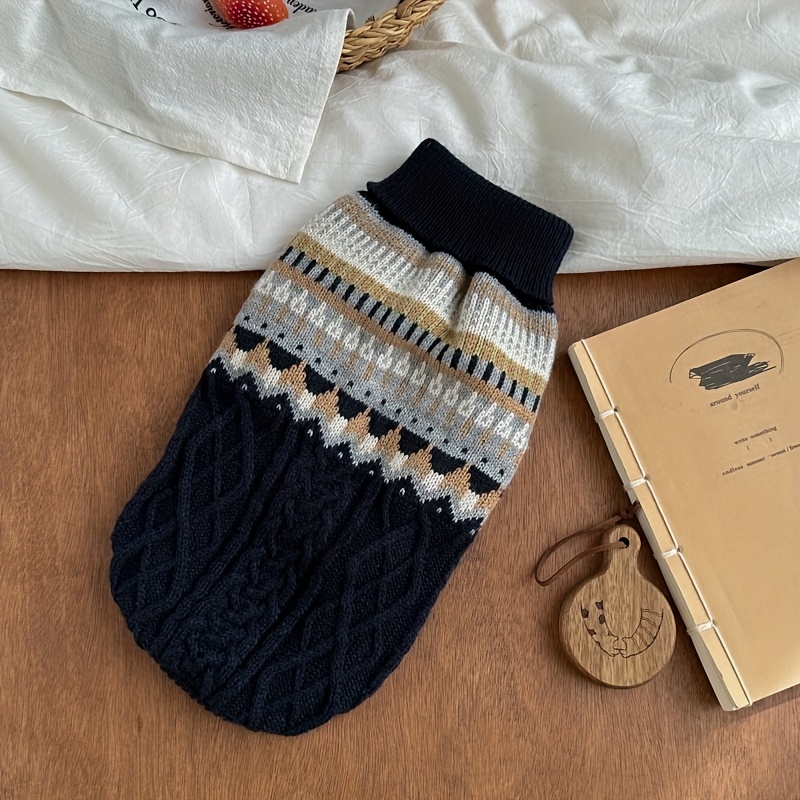 TEMU Autumn Winter -resistant Cable Knit Pet Sweater Small Clothes