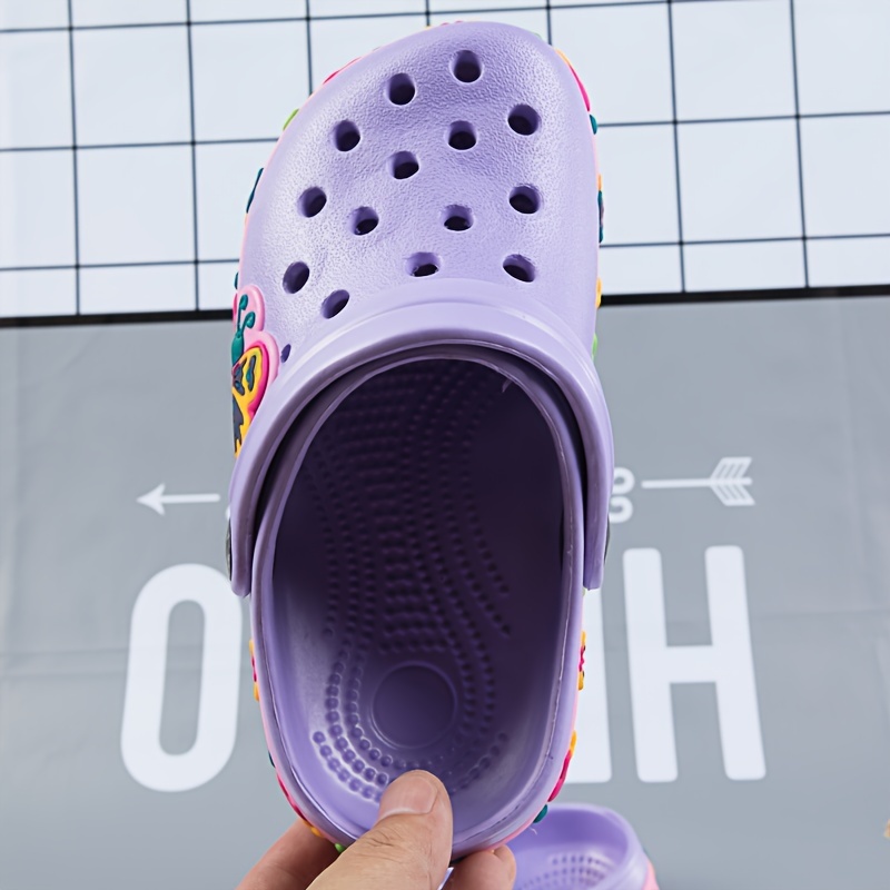 Youngsters' Cartoon Excavator Clogs - Navy Blue, Airy EVA Sandals for Youngsters, Ideal for Beach & Daily Use