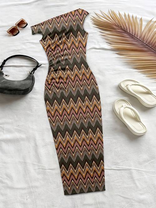 womens spring summer new arrival boho beach artistic print neckline midi dress