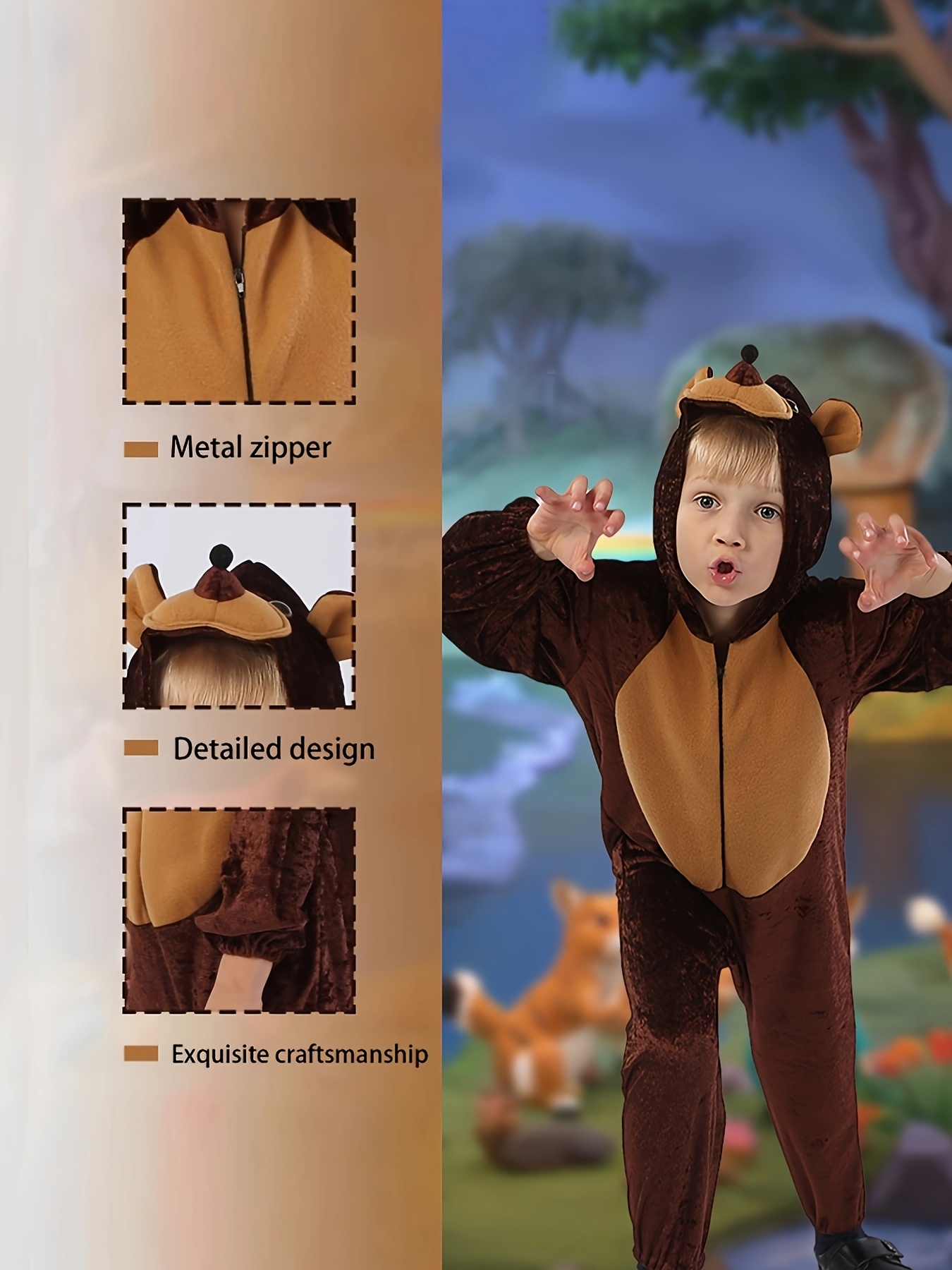 boys adorable bear jumpsuit cute hood cartoon design ideal - Temu Kuwait, image size:800x1067