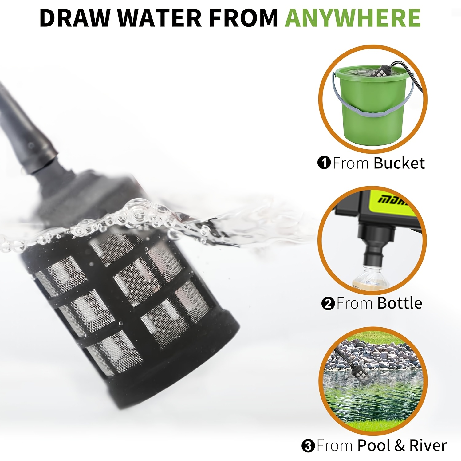 Cordless Pressure Washer Water Gun 1200 PSI | 30 Speed Levels 6-in-1 Nozzle | 7.32m High-Elastic Hose Handheld Rechargeable Lithium Battery