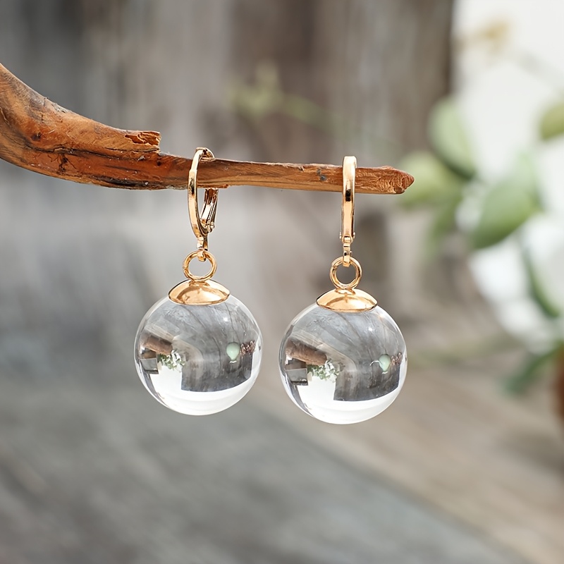 Cross-border European And American New Minimalist Glass Pendant Fashion Creative Earrings, For Teenager
