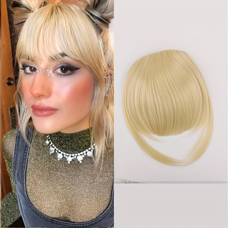 1pc elegant straight synthetic hair extensions air anime bangs for women high temperature fiber invisible clip natural look durable   hair fringe details 12
