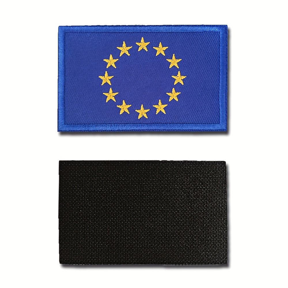 TEMU 1 pieza de ropa de punto con colorida de la UE, costura, bordado, parche, sombrero, accesorio para mochila, colección de decoración, regalo