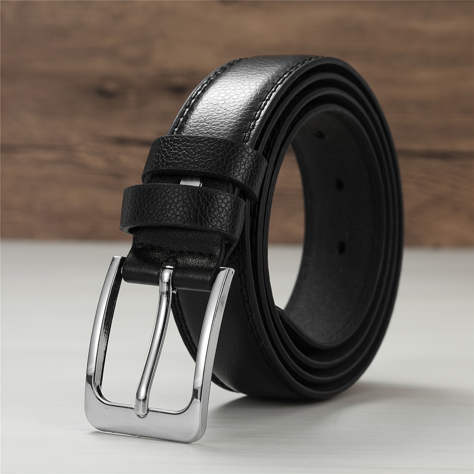 E-shop 1 Herrenhose im minimalistischen klassischen Schwarz--Muster, vielseitiger Gürtel für Business, Valentinstag, Alltags-Dekorationsgürtel