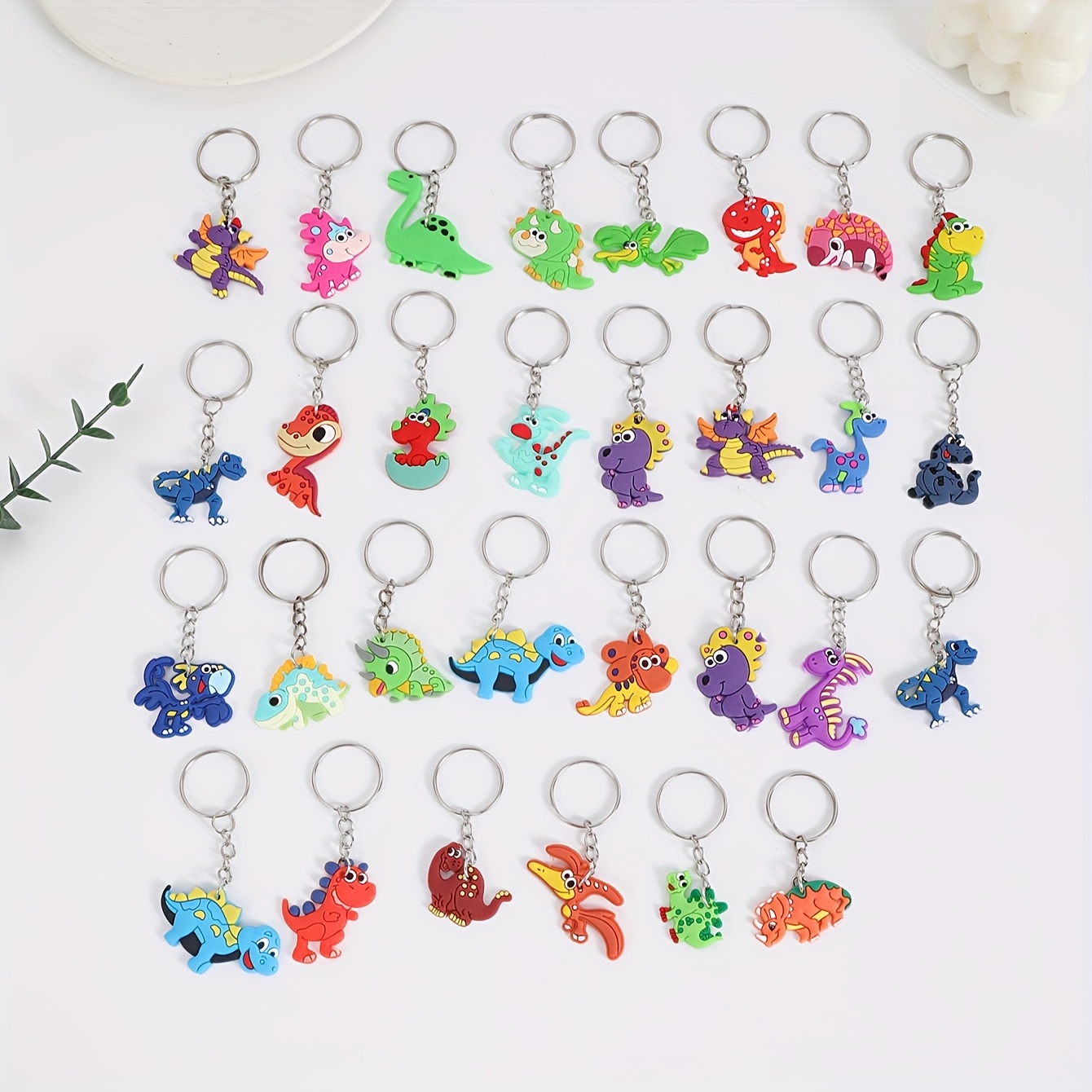 30-piece -border Diy Cartoon Anime Pvc Keychain, Women' Key Accessories, Flat Keychain