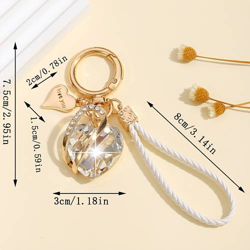 1pc fashionable european and gorgeous creative three dimensional high end heart keychain bag charm suitable for womens car keys bag charms decoration and gifting