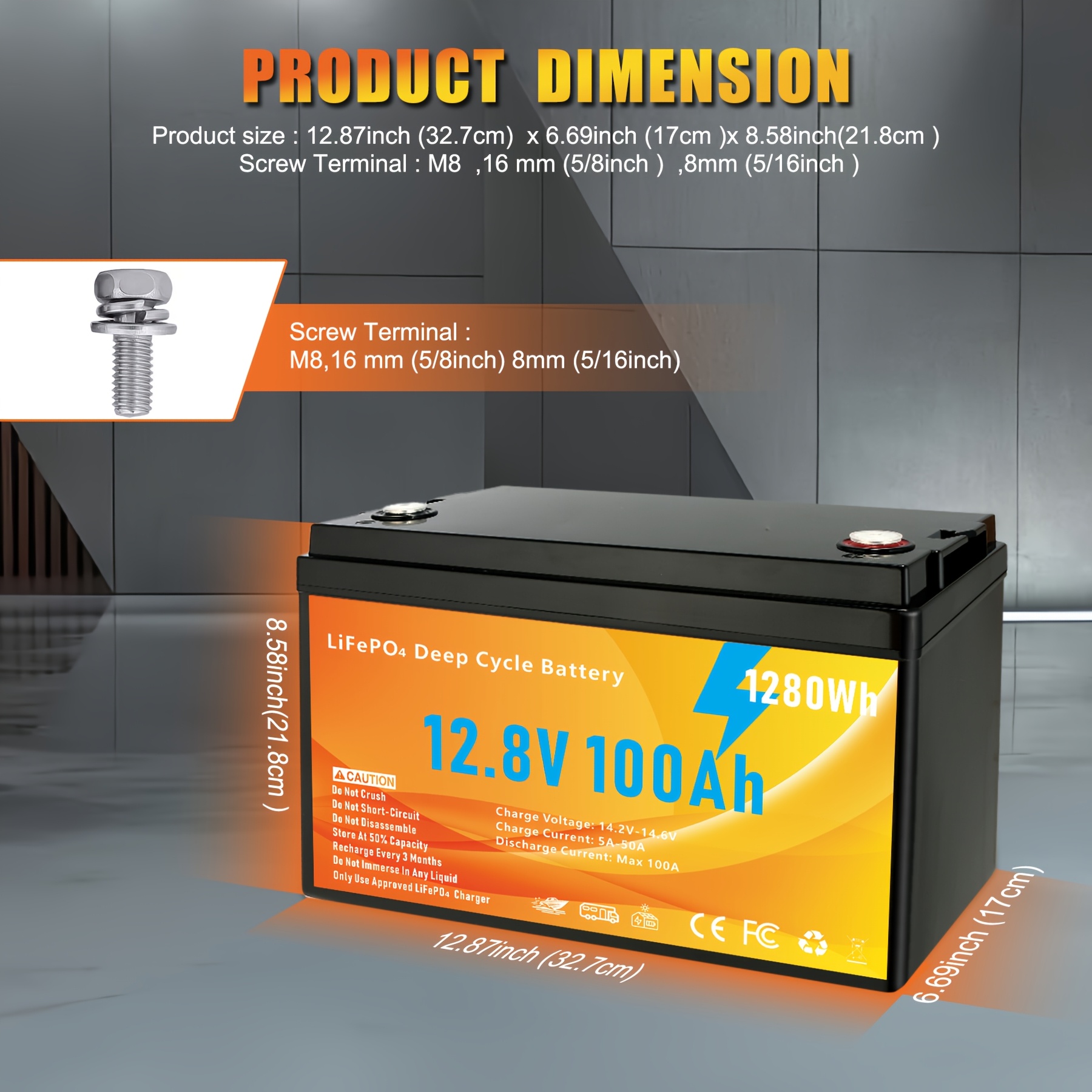 12 8v 100ah lifepo4 battery group 31 deep - Temu