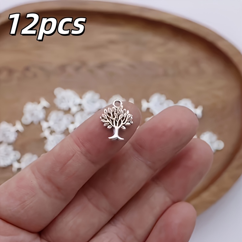 TEMU 12 ciondoli e affascinanti a forma di Albero della Vita, utilizzabili per il fai da te, collana, bracciale per appassionati di lavori , ciondolo