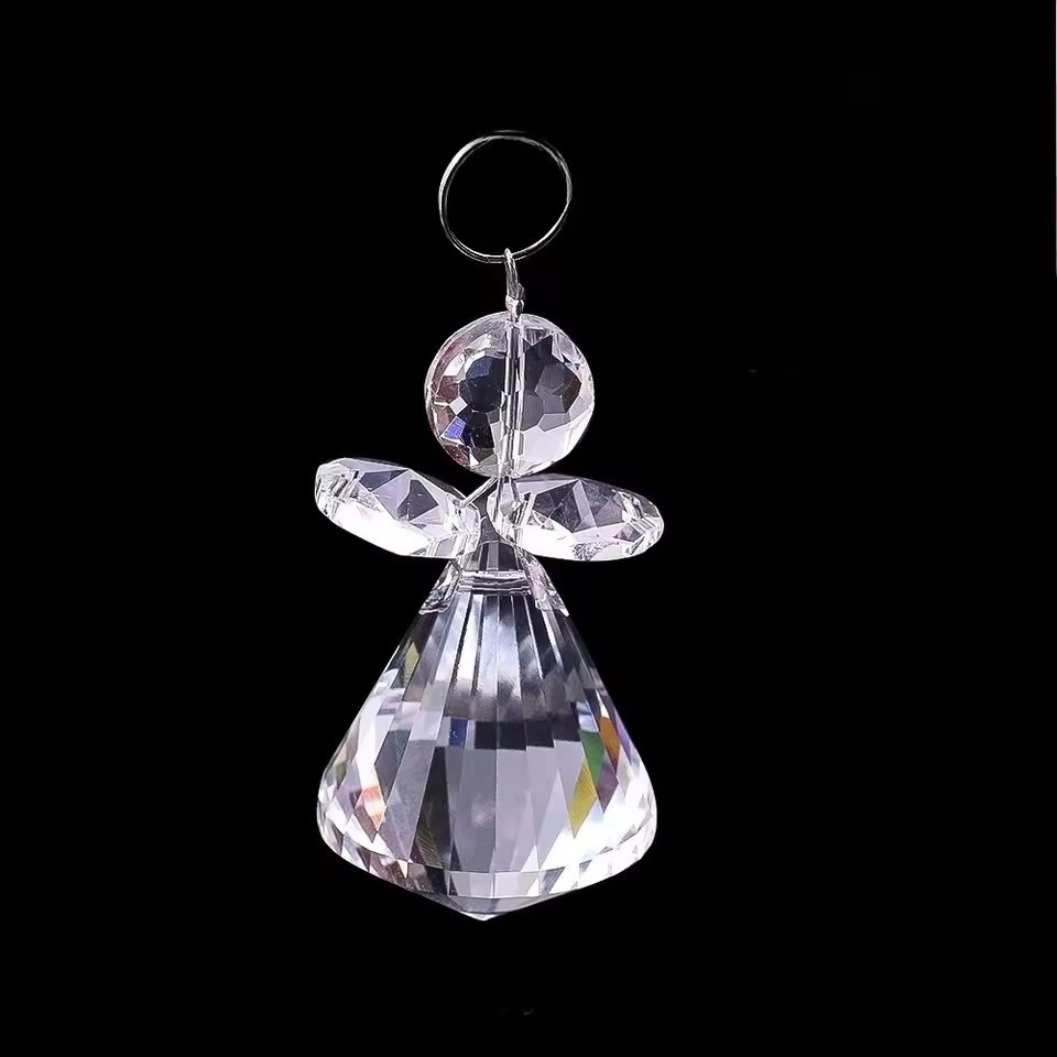 Image of Guardian Crystal Suncatcher Hanging Glass Prisms Colorful Maker Rearview Mirror Car Pendant Home Garden Wedding Garland Xmas Decor