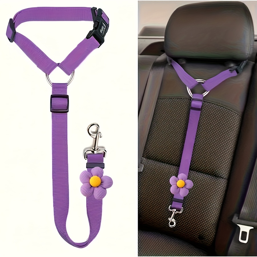 TEMU Custom Embroidered Car Seat Pet Harness | Stretchable Safety Belt, Safety Leash For Small Pets, Fits All, Multiple Styles , Ideal Christmas Gift