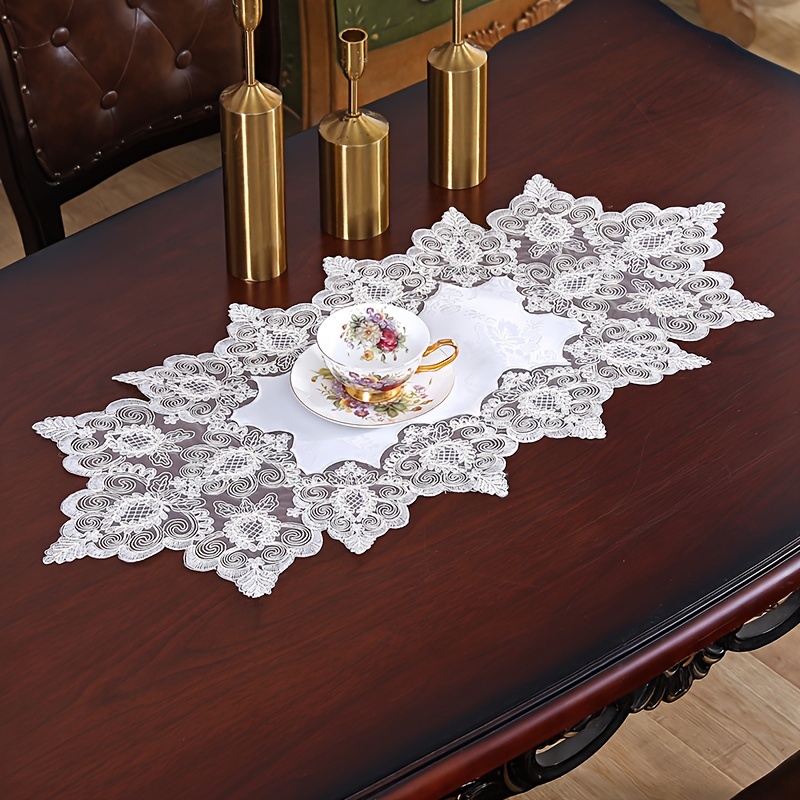 E-shop Eleganter Bestickter Polyester-Tischläufer - für Kaffee- & Frühstückstische, Ideal für Thanksgiving & Weihnachtsdekoration