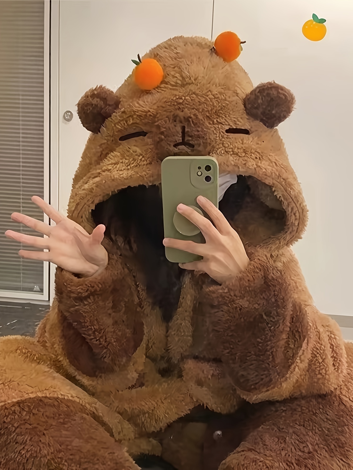 Pigiama Vestaglia Uomo Peluche Cartone Capibara Peluche Spessa