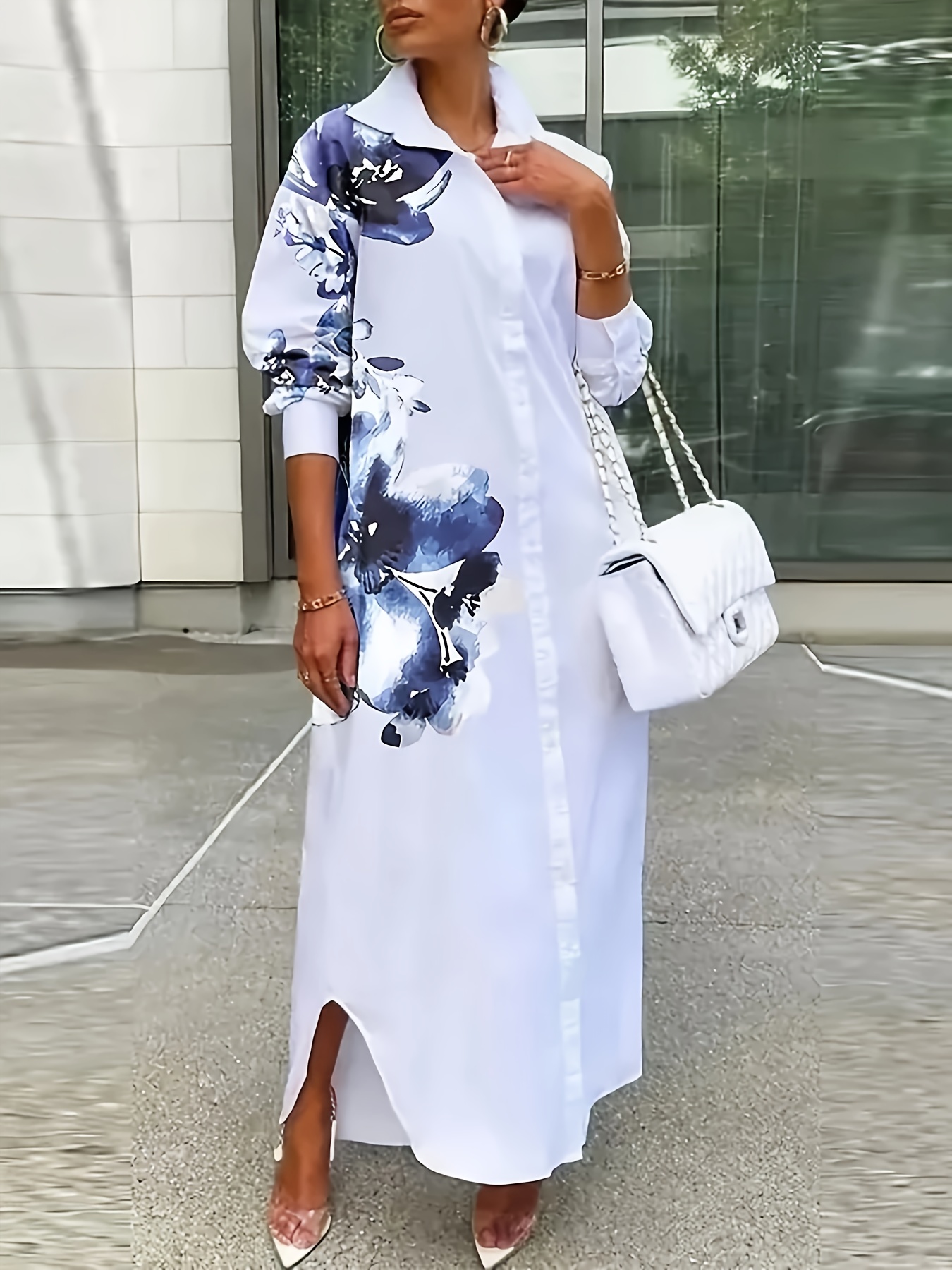 chinese dress ladies Odeon Stretch Poplin Shirtdress main image 0