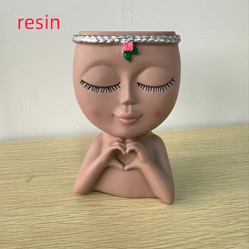 1pc makeup brush and eyebrow brush holder resin material luxurious modern creative half body storage brush desktop organizer for cosmetics and bathroom accessories