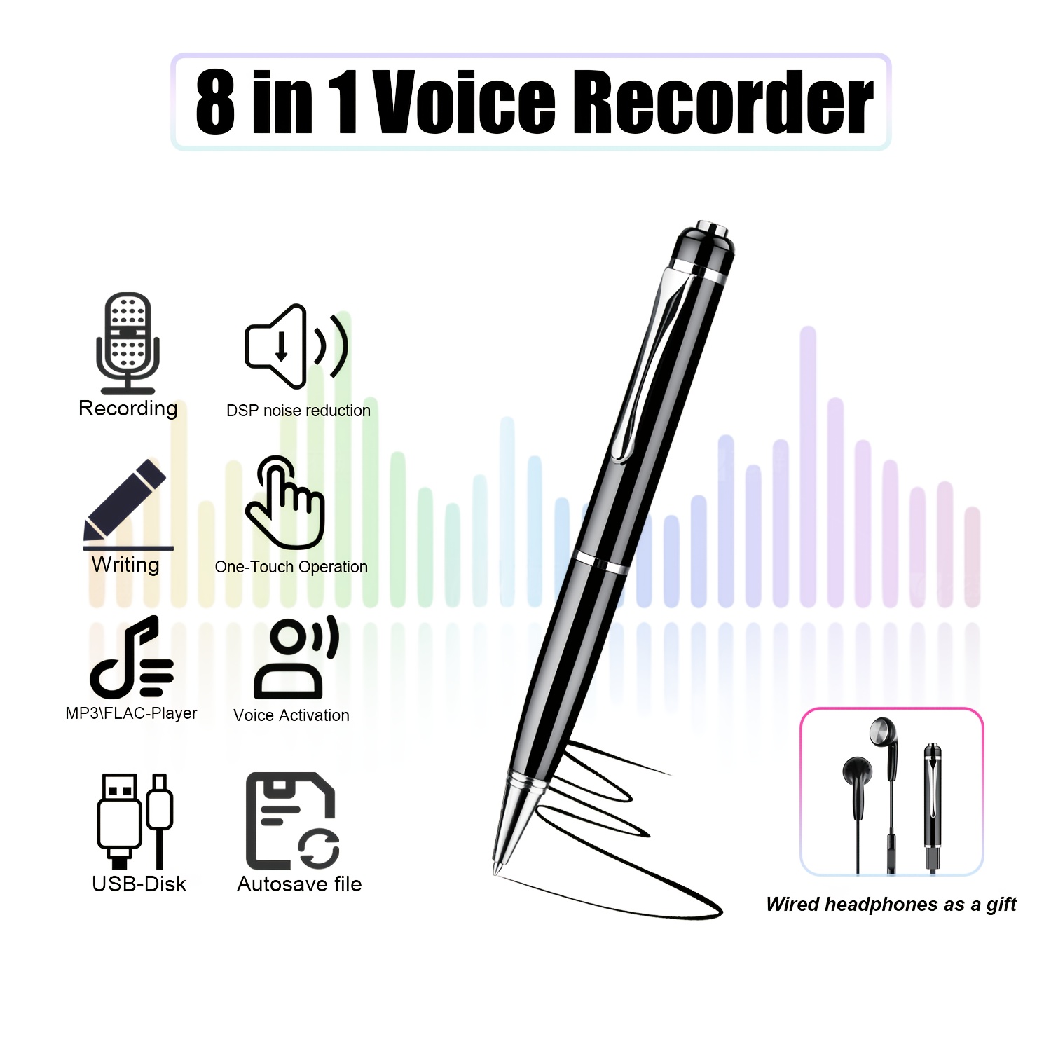 portable noise cancelling   32g 64g 128g rechargeable mini recording device for lectures meetings interviews and concerts usb mp3 player voice activation lecture festival recorder can write 0