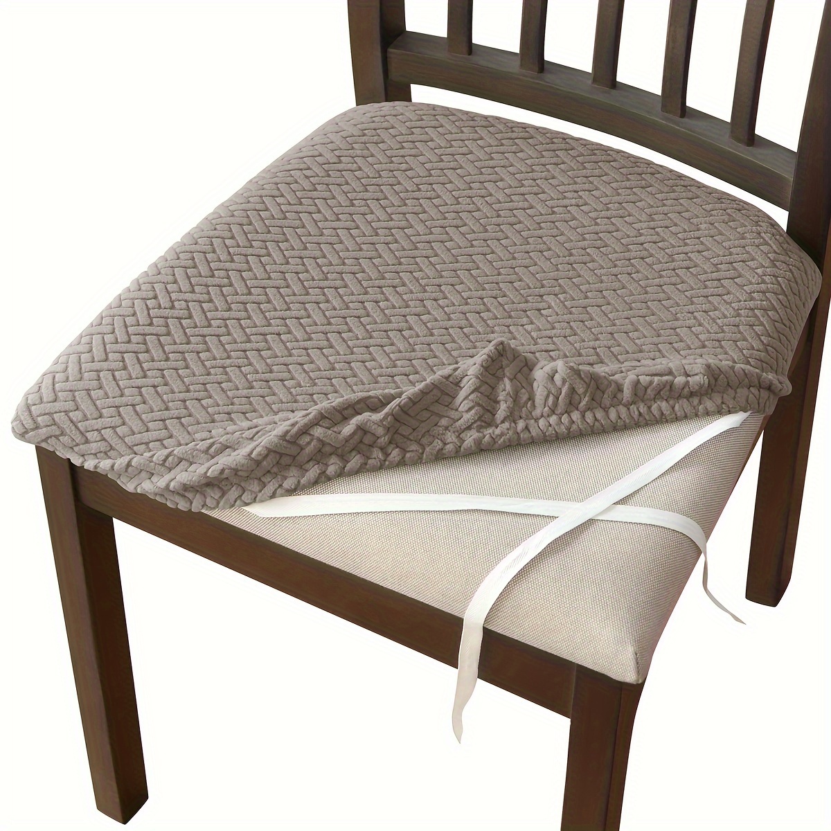 1pc elastic t shaped jacquard chair slipcover ties removable