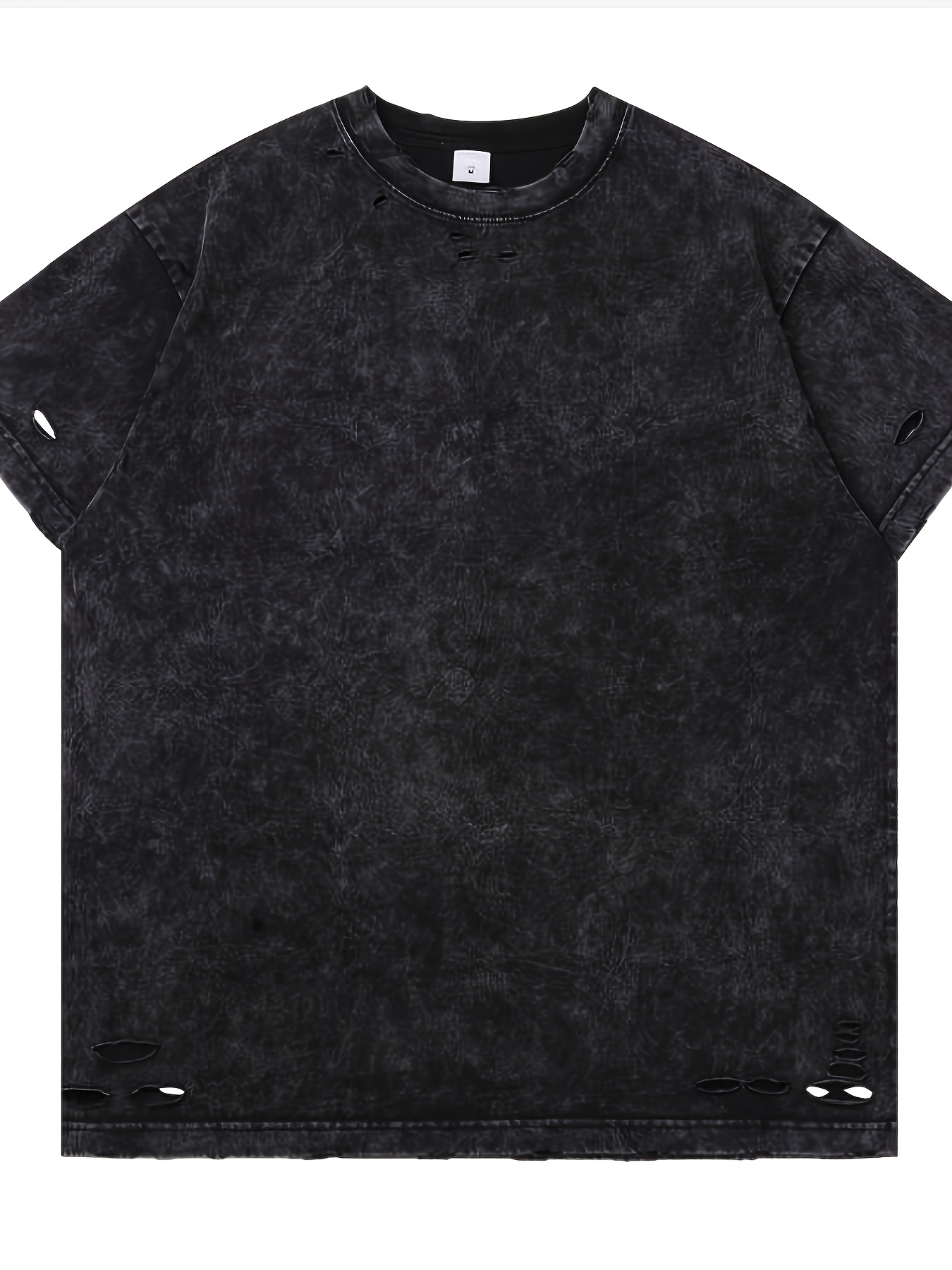 camiseta algodón corta hombre desgastada estilo Temu Dominican