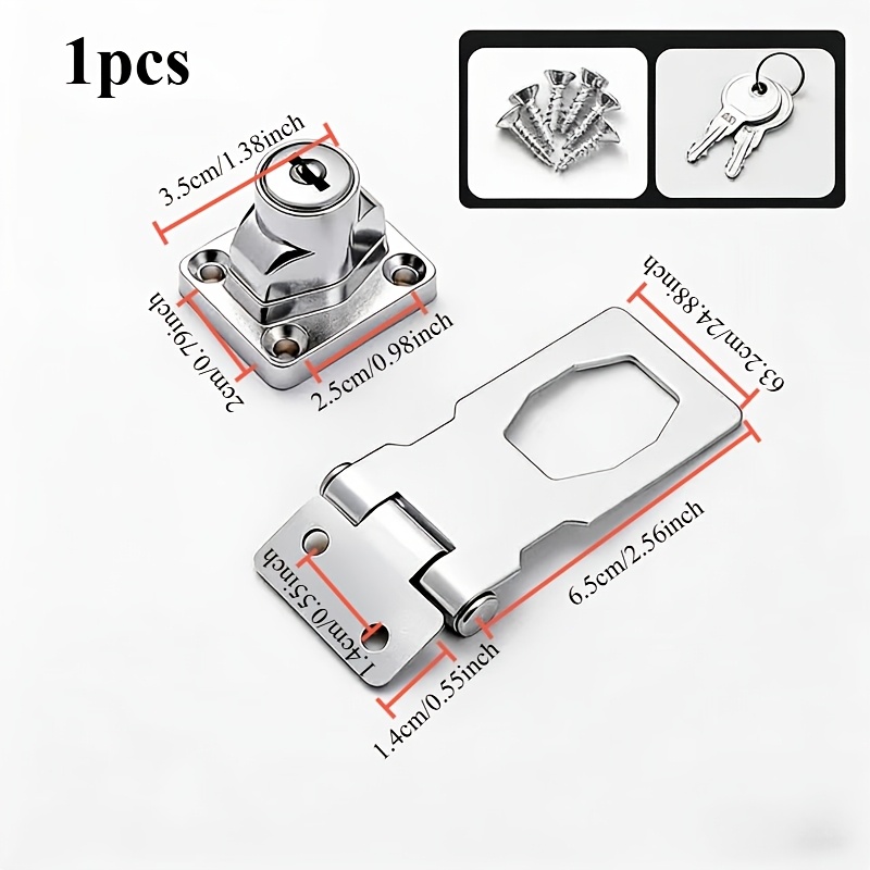 TEMU 9pcs (set Of Door Locks + 2 Keys + 6 Screws) Heavy Duty Metal Furniture Buckle Door Locks, Thickened Desk Filing Cabinet Locks, With Key And