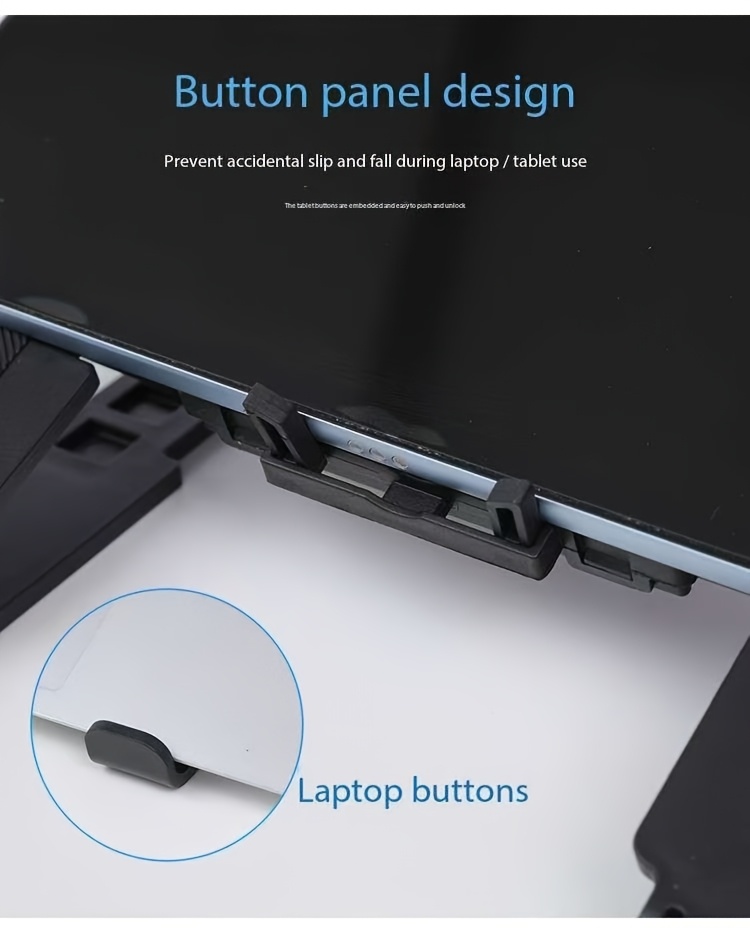 New Adjustable Laptop Cooling Stand, Tablet and Notebook Heat Dissipation Rack with Height Adjustment, Foldable Design, High Wind Power and Low Noise, Suitable for Various Scenarios at Home or Office Portable Display Holder