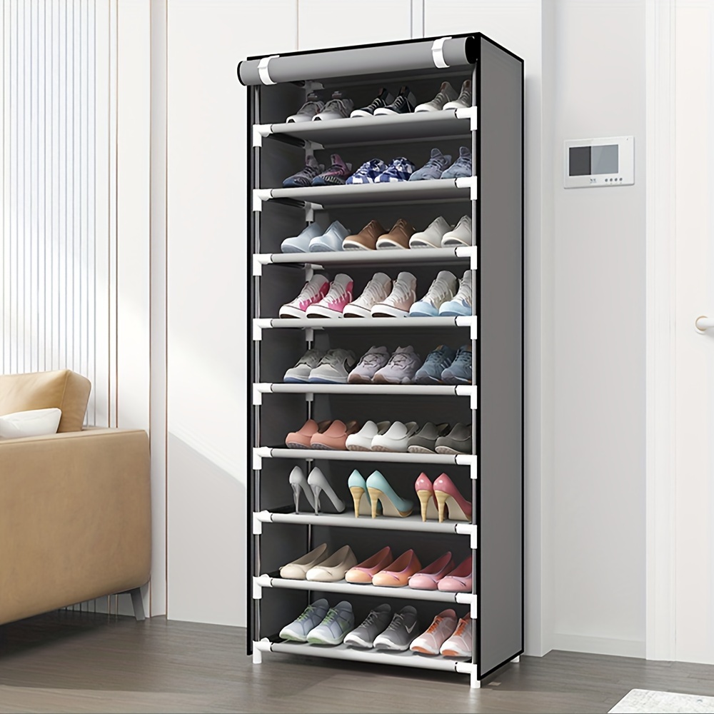 

1pc Extra Large Capacity Shoe Rack Organizer, Space-saving Storage Cabinet, Easy , Use For Shoes, Clothing, And Personal Items, Fragrance-free Plastic Material