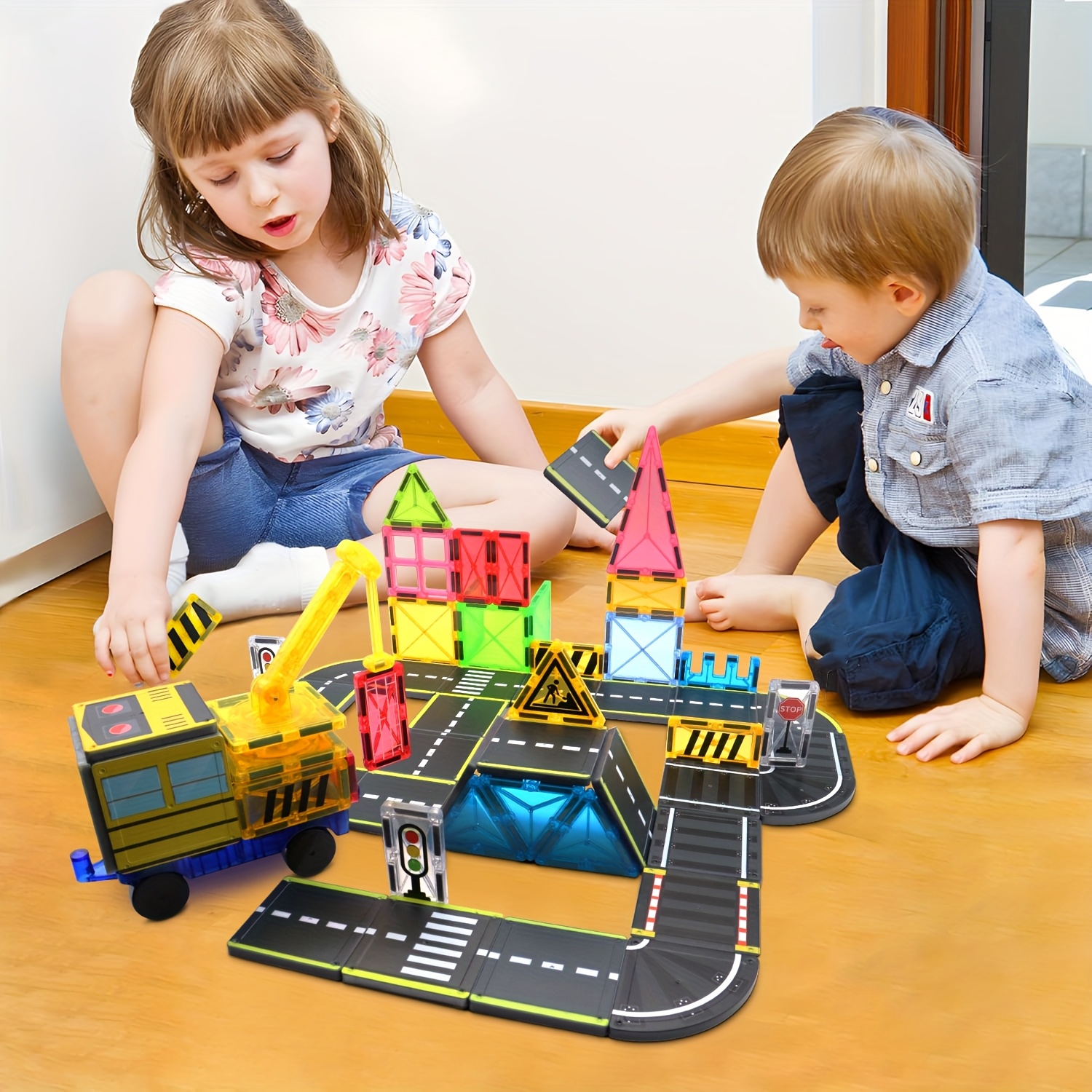Magnetic Building Road Assembly Set for Creative Learning