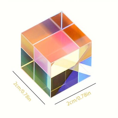 1pc multicolor artificial crystal glass rgb combination educational gift suitable 14 mixed colors glass material novelty prism