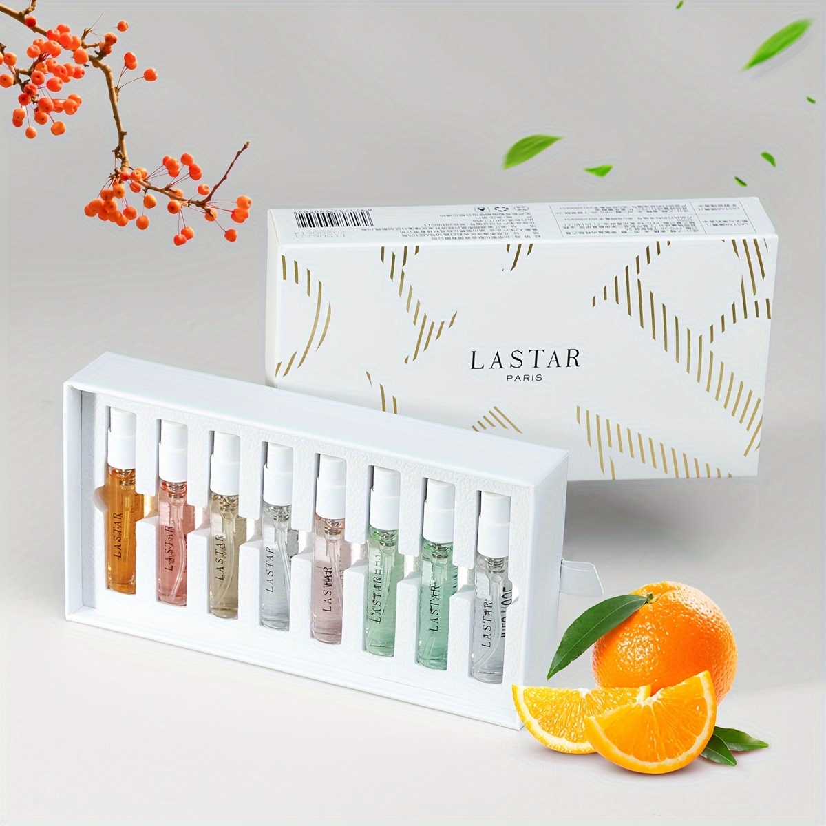 LASTAR Perfume Gift Box with 8 Pockets of 0.81 oz Each, Woody, Fruity, Floral Scents for Women, Travel and Everyday Use