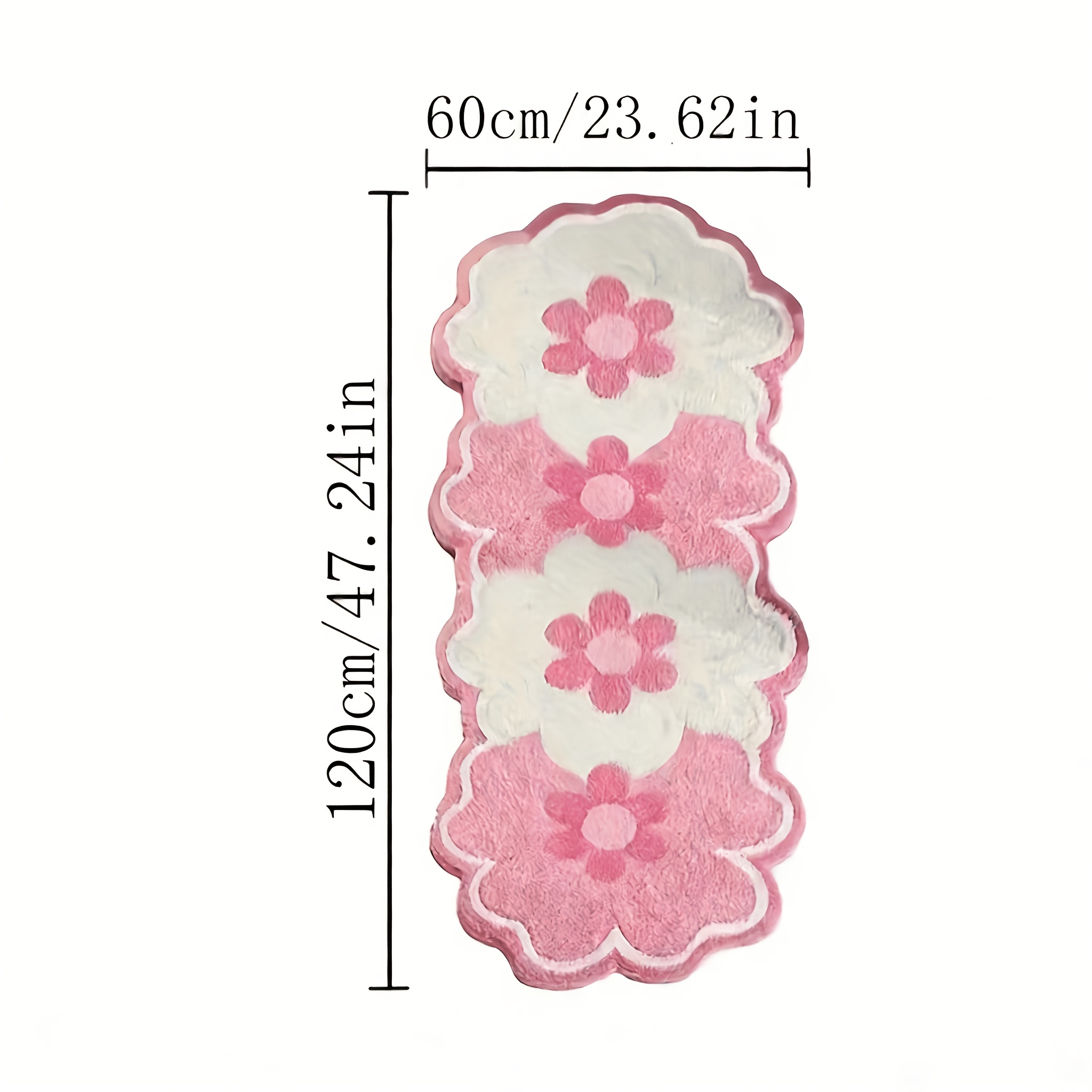 Image of Pink Floral Carpet, Soft, Durable, Non-slip, Machine Washable Rug, Suitable For Living Room, Bedside Or Office Decor, Vintage Design, Perfect For Indoor Spaces, Minimalist Style, Bedside Rug