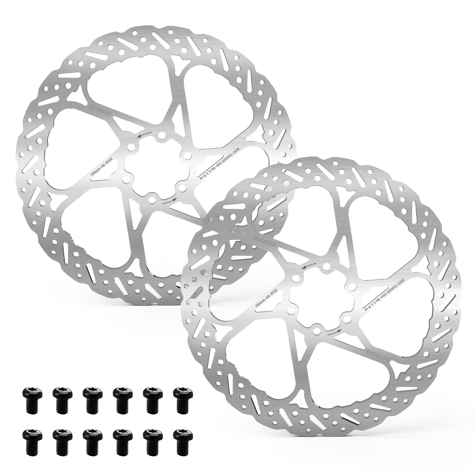 TEMU Bucklos Bicycle Brake Discs 140mm 160mm 180mm 203mm Bike Hydraulic Brakes Rotor Heat Dissipation Bicycle Disc Brake Rotor