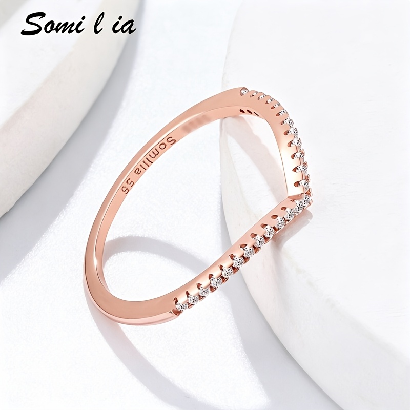 Ladies' Light Luxury Rose Golden Love Ring, Holiday Gift
