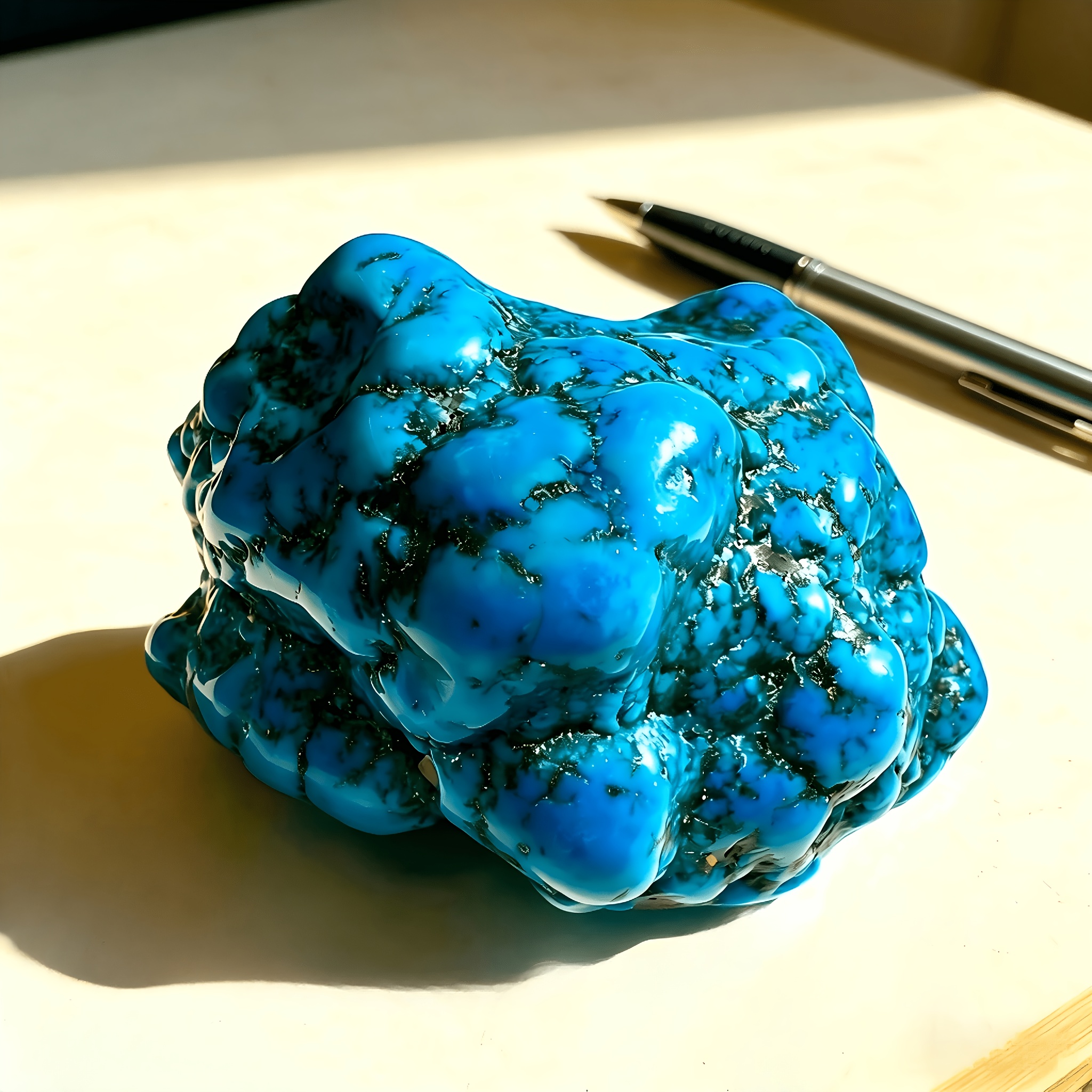 TEMU 1pc Blue Turquoise Crystal Specimen In A Shape, Dyed In Blue And Polished. It Weighs Between 7 To 10.5 Ounces And Is Suitable For Occasions Such
