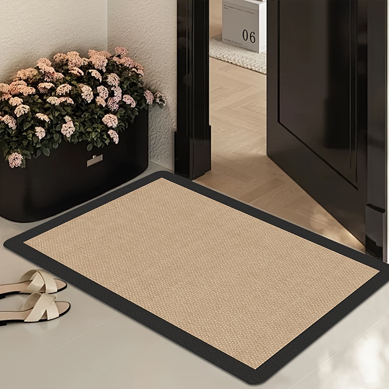 

1pc Vintage Style Deluxe Linen Patterned Diatomaceous Earth Entrance Mat - , Non-slip, Easy To Clean - Bathrooms And Home Entrances