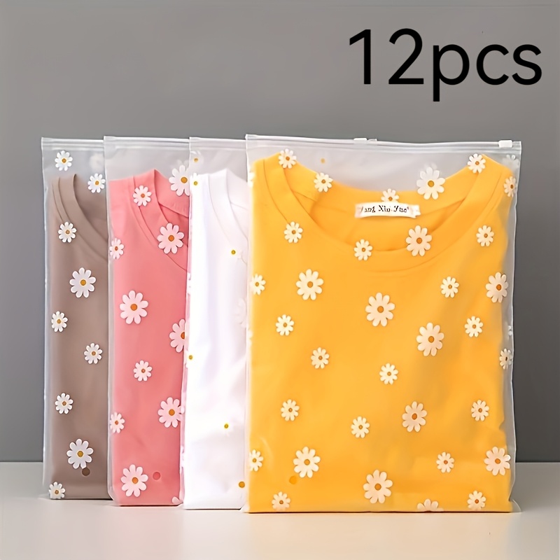 TEMU 6/12/18pcs Reusable Resealable Plastic Travel Garment Storage Bags, Transparent Sealed Bags, High Quality Luggage Organizer Bags