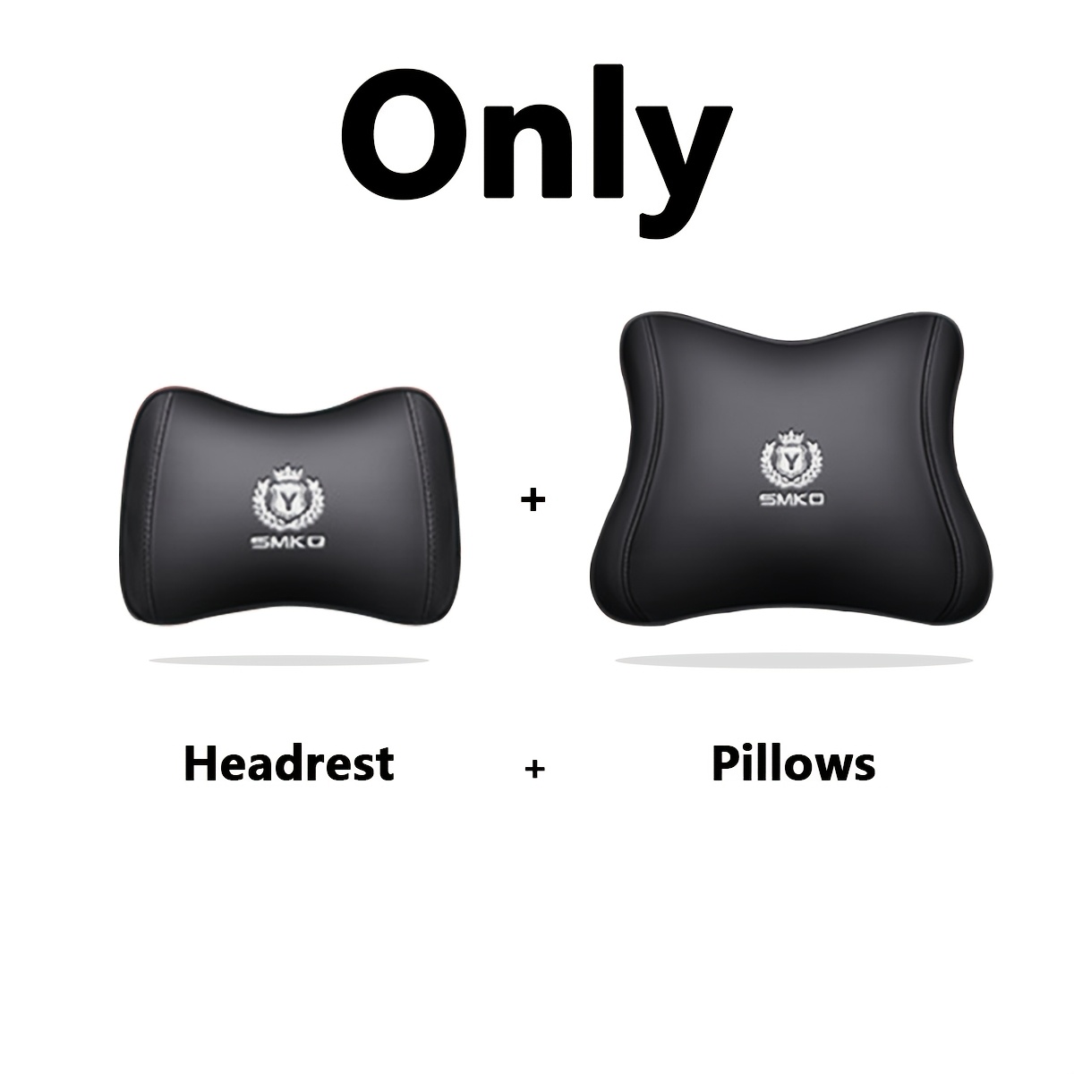 TEMU 1set Drive With Our Car Headrest And Lumbar Support Set ( Only Headrest + Pillows)