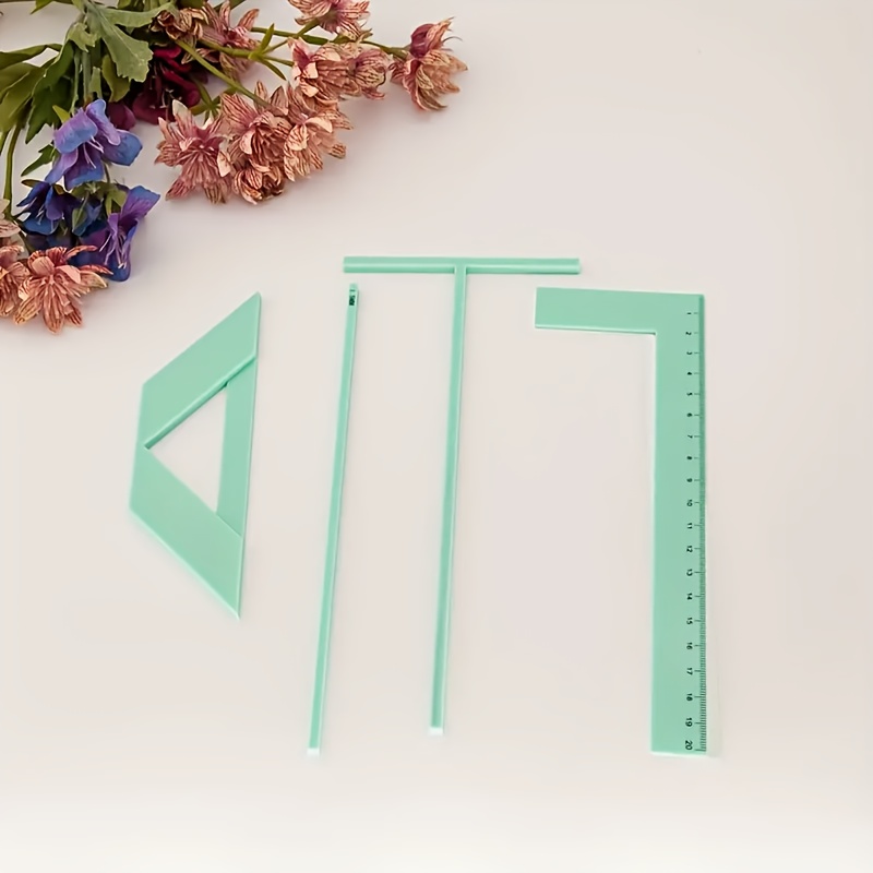TEMU Diy Journal & Album Cover Craft Kit With Bookbinding Positioning Ruler, Multifunctional Tool, School Supplies, Math Aid, Durable Pp Material,