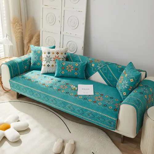 1pc and anti skid sofa cover bohemian style striped geometric sofa cover cushion cover suitable for or three seater sofa cushion cover wear resistant and