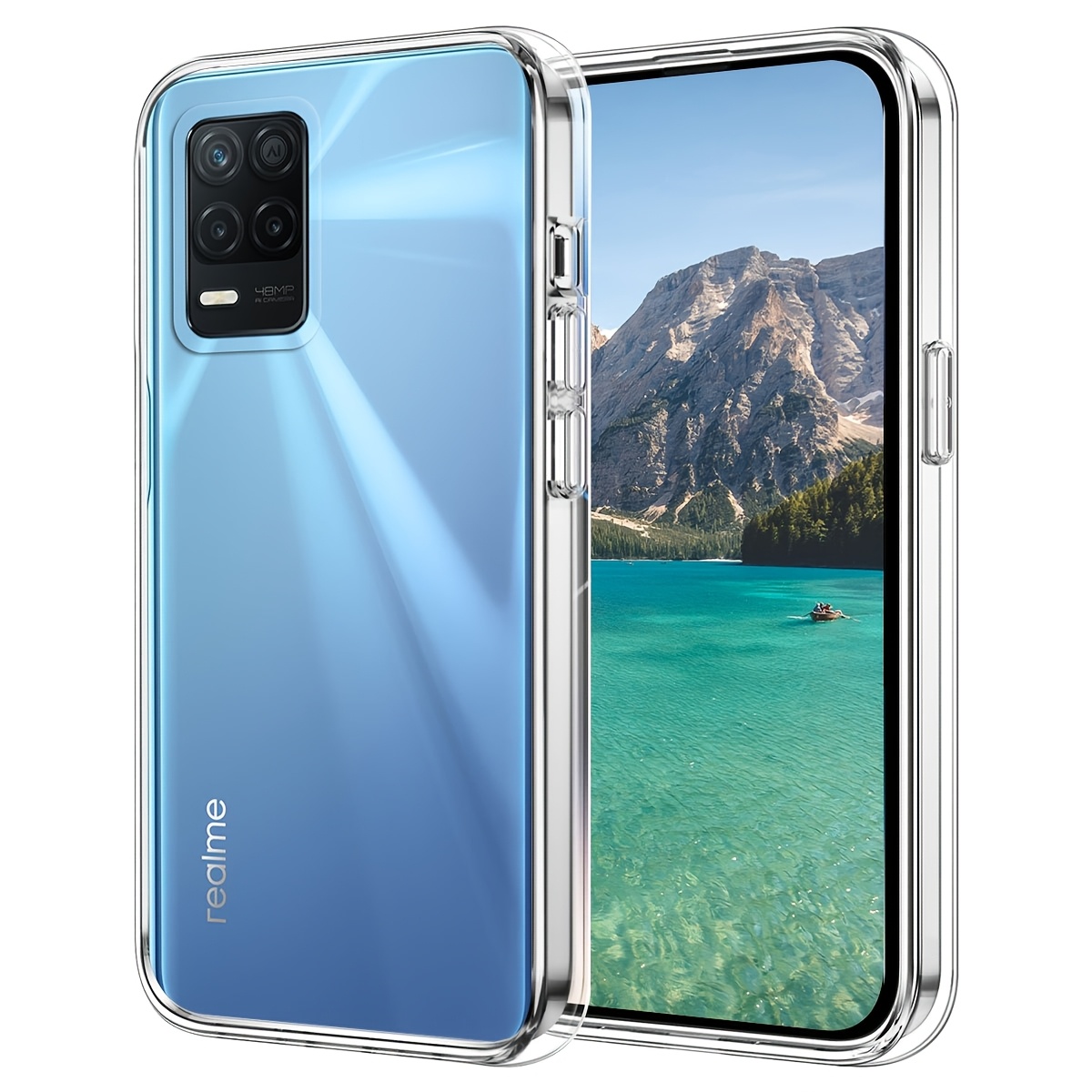 TEMU Phone Case: For Realme 8 5g Protective Case, Flexible Anti-fall Mobile Phone Protective Case, Protection, Anti-scratching Rear Case, Transparent