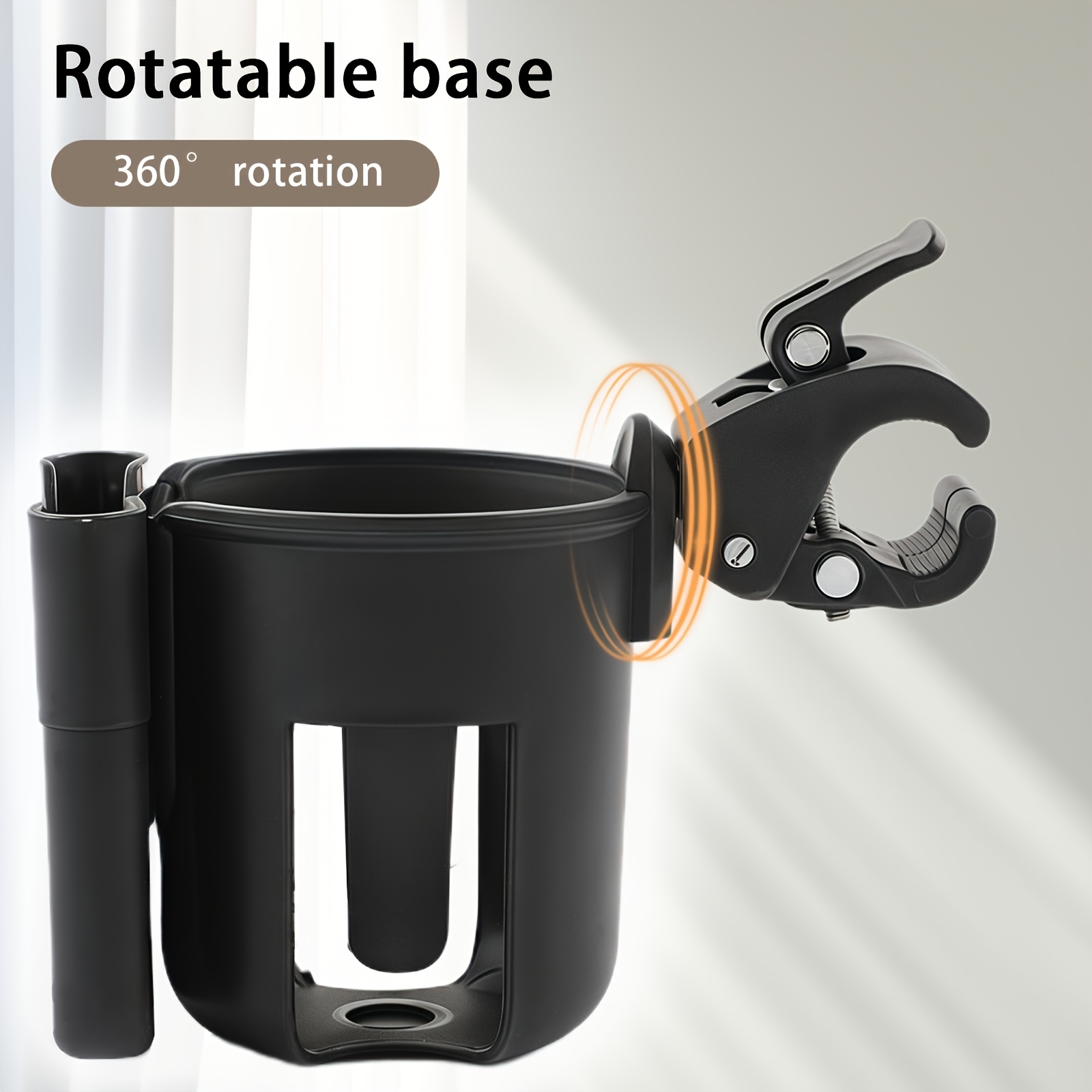 1pc Stroller Cup Holder, Bottle Holder, Can Hold Mobile Phones, Bottles, Water Cups, Etc. It Is Suitable for Strollers, Strollers, Bicycles, and Adjustable Angles and Can Be Installed on The Front, Side, and Back of The Stroller