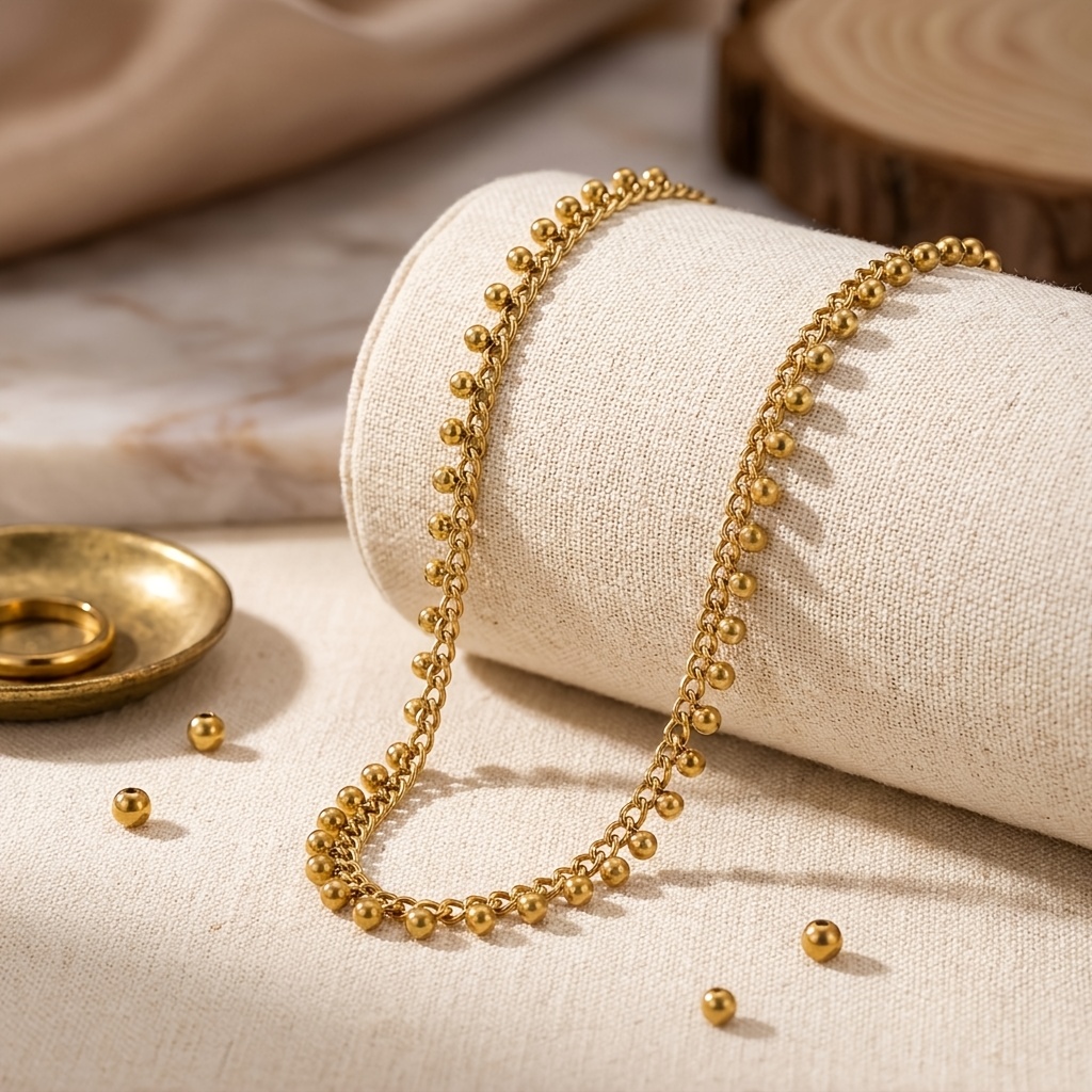 TEMU A Fashionable Multi-bead Tassel Cuban Link Chain Necklace With A Niche Design, Versatile For Commuting And Exuding , Suitable For Daily Wear