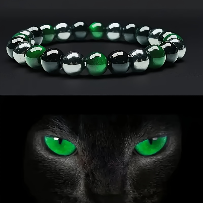 's Eye, Black Howlite, Obsidian Handmade Stretch Beaded Bracelet, Suitable For Daily Wear, Accessory, Wealth Bracelet, Bracelet