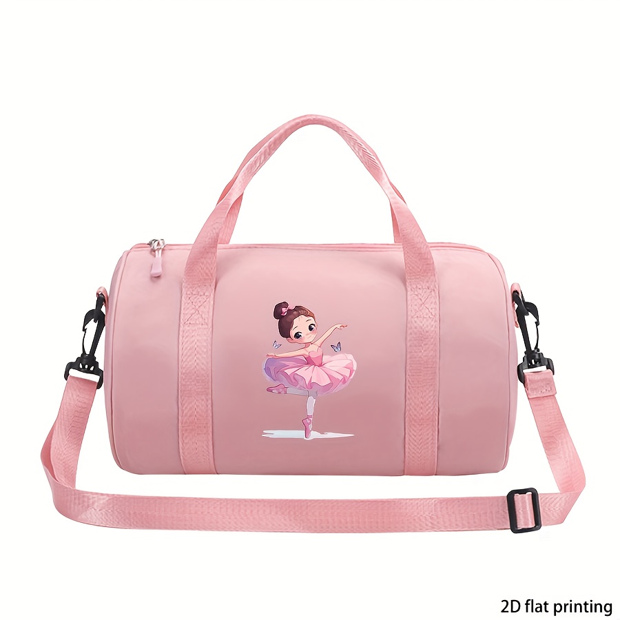 TEMU Lightweight Dance Bag - Fashion Handbag, Adjustable Shoulder Straps, Durable Pink Handbag With Zipper And Polyester Lining, Suitable For Ballet