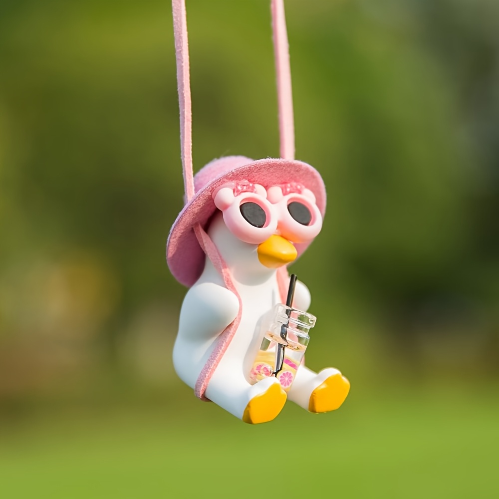 A Cute Swinging Duck Car Ornament, Designed As A 1pc Duck Decoration For Vehicles
