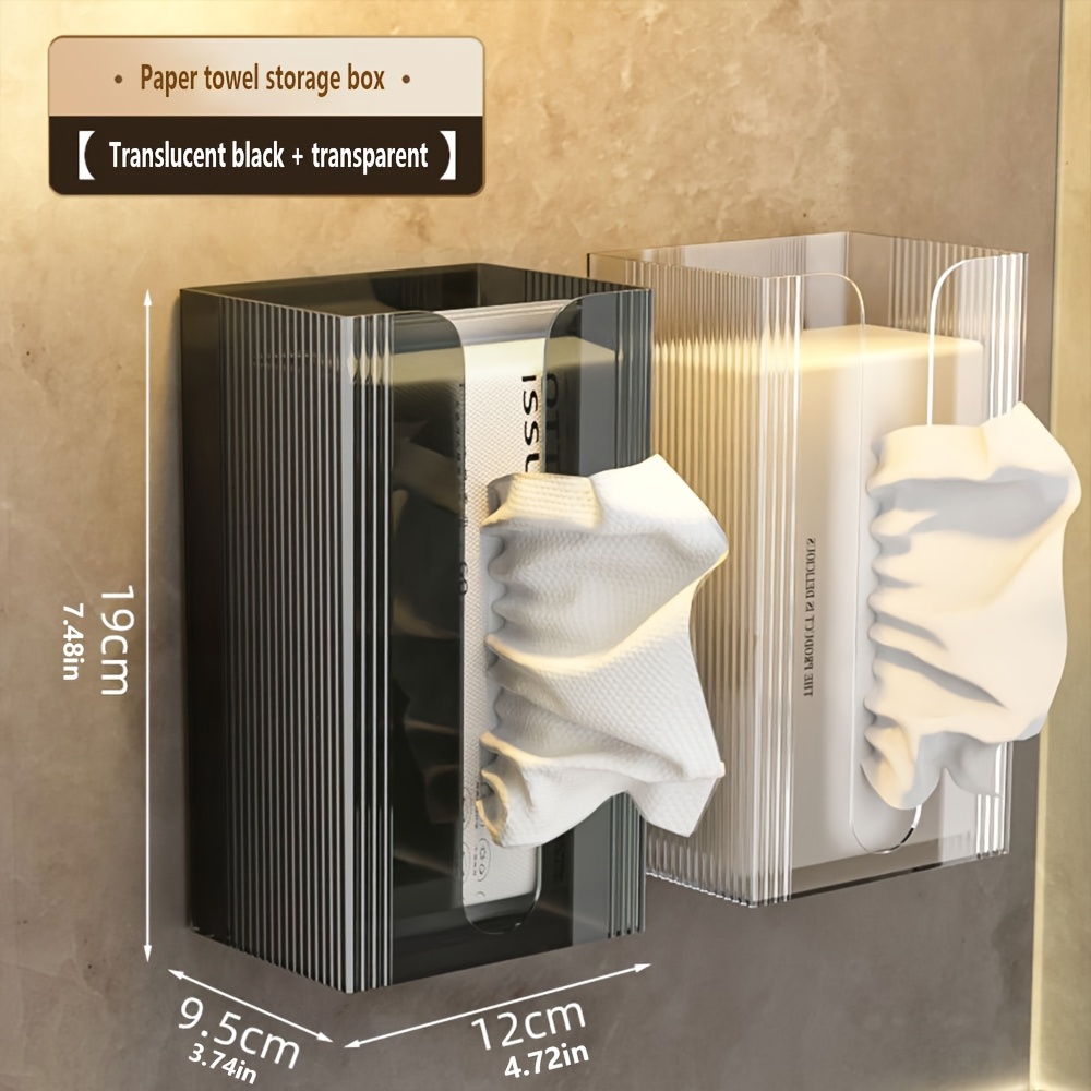 1 delicate transparent tissue box   in clear black u shaped wide mouth design suitable for kitchen towels toilet paper multi functional hanging storage   for minimalist   and pursuers Product details 1