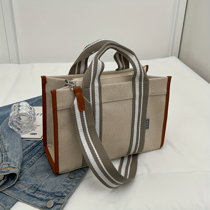 

Striped Satchel Bag, For , Class, , Shoulder &