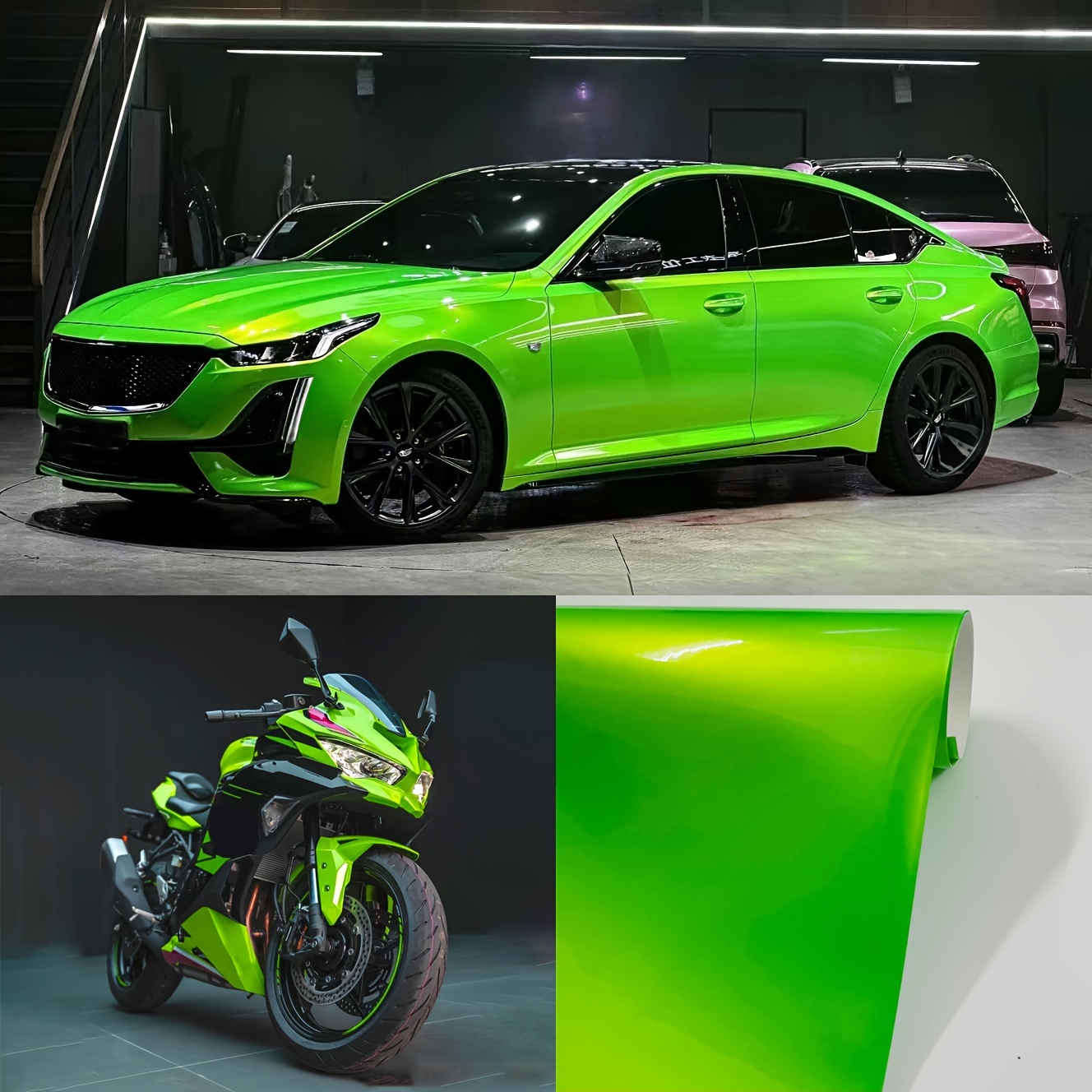 

Shining Golden Bright Green Eye-catching Color Modification, Personality Vehicle Exterior Decoration Material