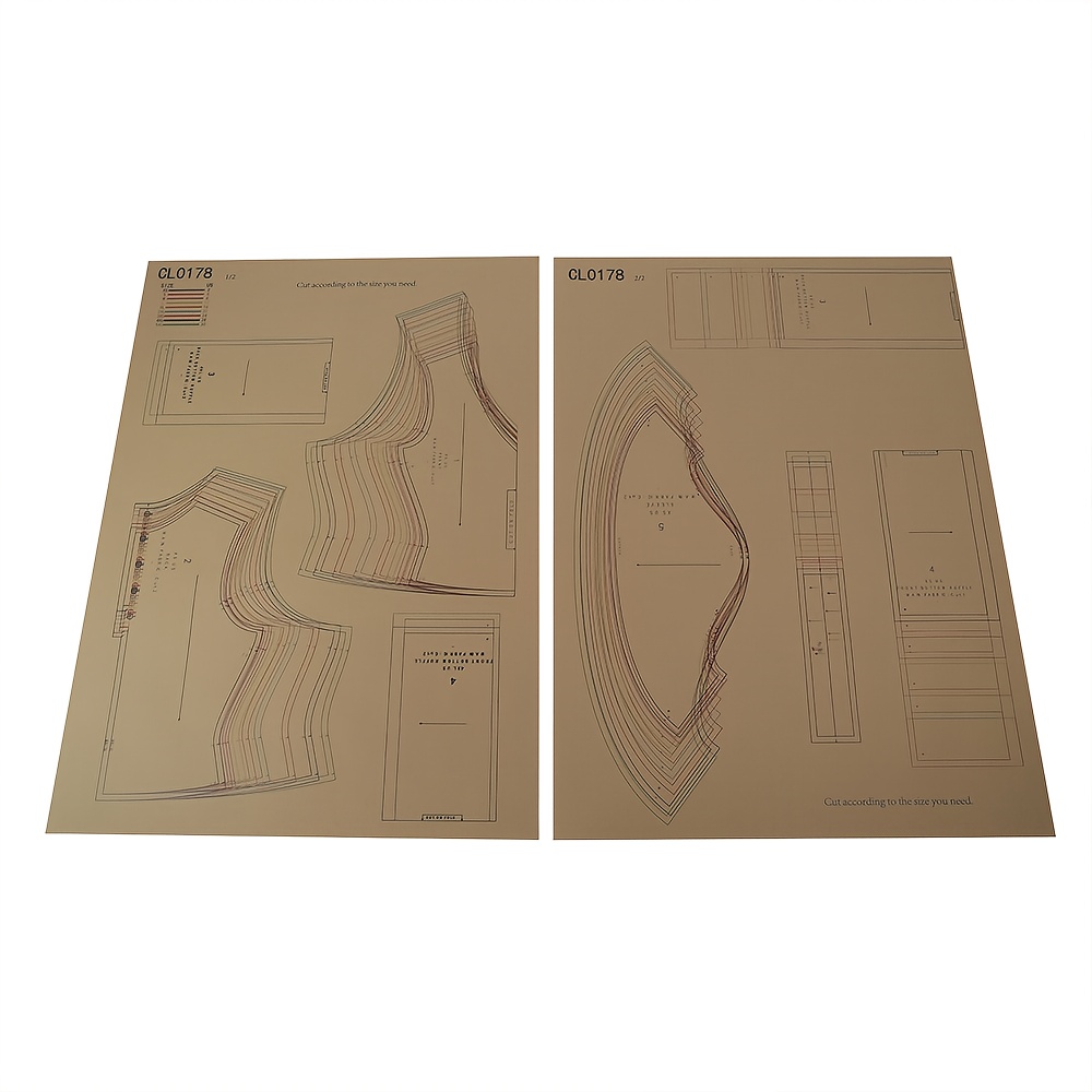 TEMU de Couture pour Haut à Pétale - 9 Tailles Disponibles (XS-5XL), Styles d'Ourlets, Modèles 1:1 du Vêtement Féminin avec Tutoriel Étape par Étape
