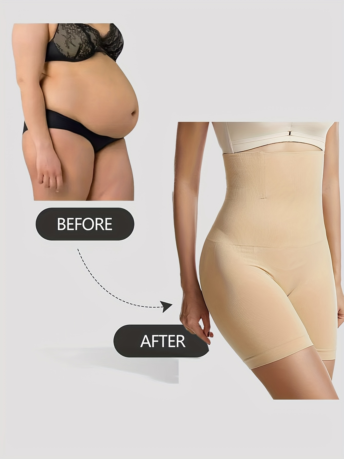 Solid Color High-Waisted Shaping Shorts, Women'S Postpartum Waist Control And Abdominal Slimming Pants.