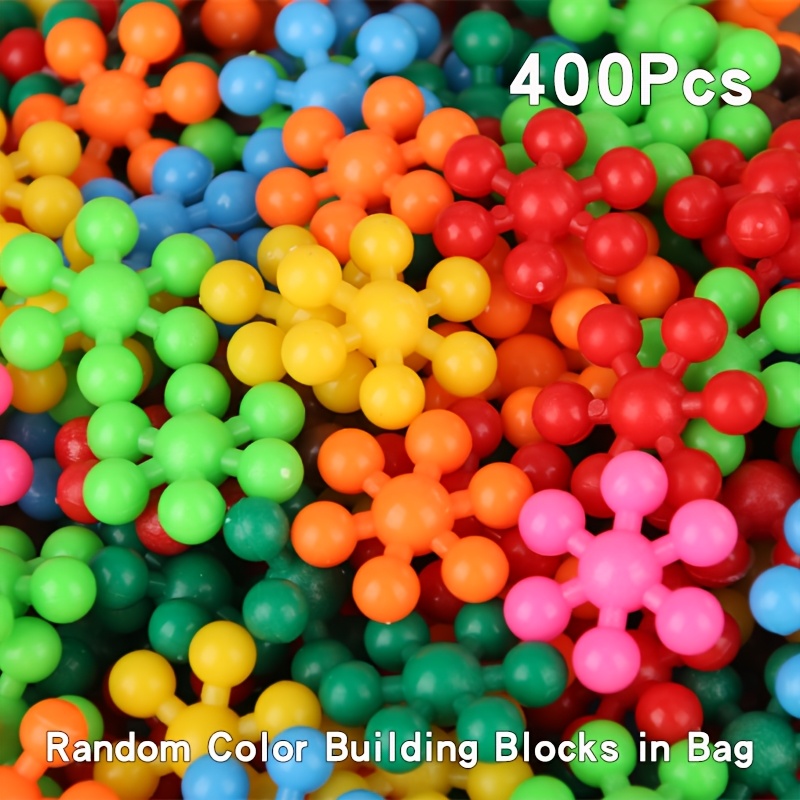 TEMU Juego de 400 piezas de bloques de construcción en bolsa, baldosas de copo de nieve 3D , juguete STEM para niños, conjunto de bloques de