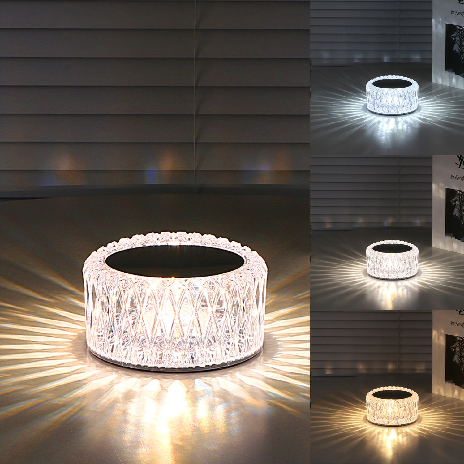 

Multi -color Led Crystal Platform Lights, Usb Charging, Adjustable Bedside Lamps, Diamond Crystal Lamps, Touch Control Wireless Night Lights, Suitable For Family Room Decoration, Valentine's Day Gift